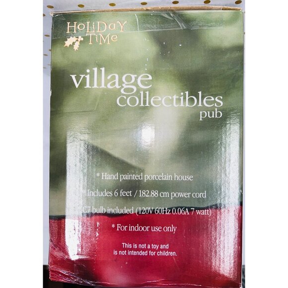 Holiday Time Village Collectibles Ceramic Light-Up Christmas Pub - Picture 12 of 12